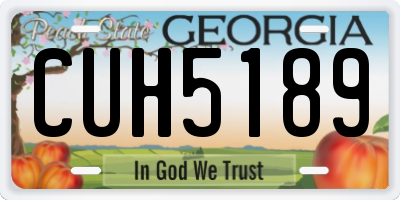 GA license plate CUH5189