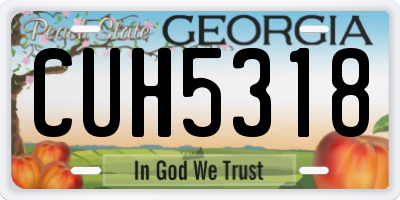 GA license plate CUH5318