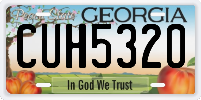 GA license plate CUH5320