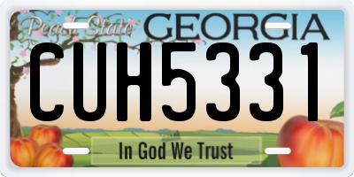 GA license plate CUH5331