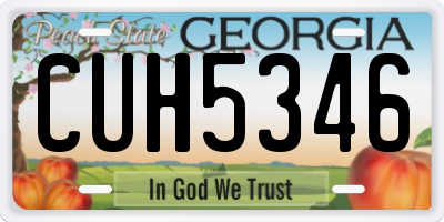 GA license plate CUH5346