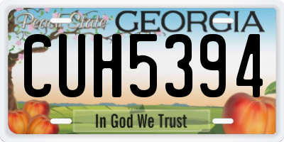 GA license plate CUH5394