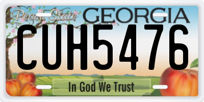 GA license plate CUH5476