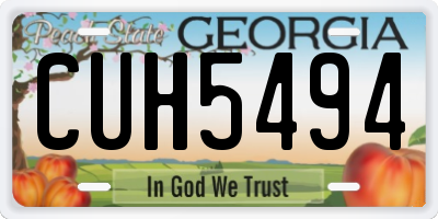 GA license plate CUH5494