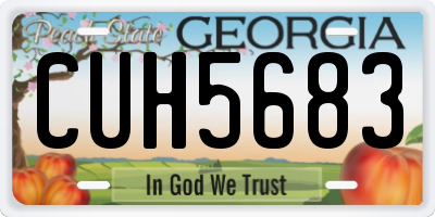GA license plate CUH5683