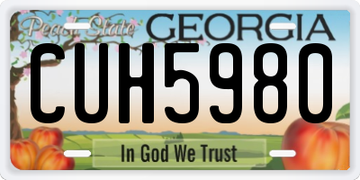 GA license plate CUH5980