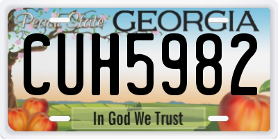 GA license plate CUH5982