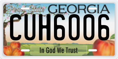 GA license plate CUH6006