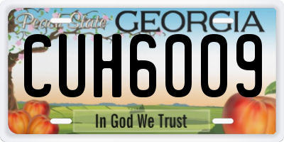GA license plate CUH6009