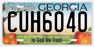 GA license plate CUH6040