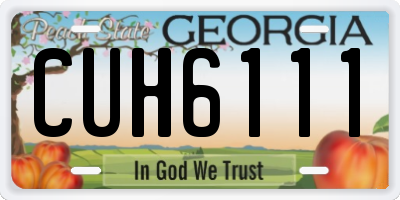 GA license plate CUH6111