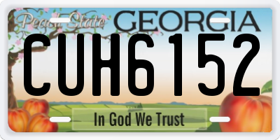 GA license plate CUH6152