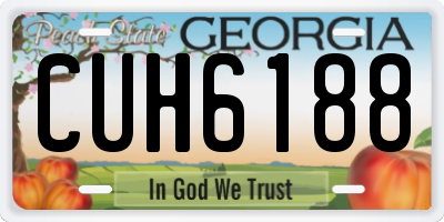 GA license plate CUH6188