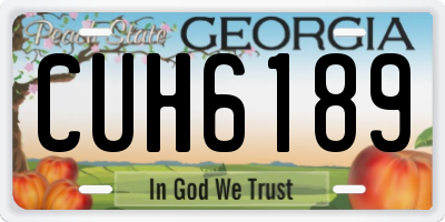 GA license plate CUH6189