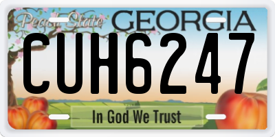 GA license plate CUH6247