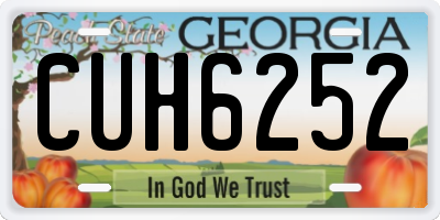GA license plate CUH6252