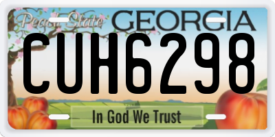 GA license plate CUH6298