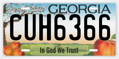 GA license plate CUH6366