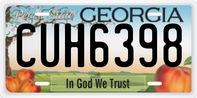 GA license plate CUH6398