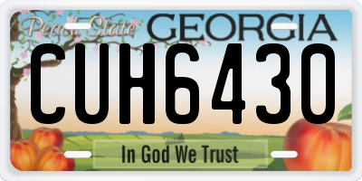 GA license plate CUH6430
