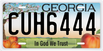 GA license plate CUH6444