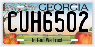 GA license plate CUH6502