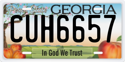 GA license plate CUH6657