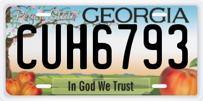GA license plate CUH6793