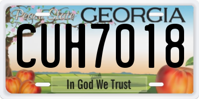 GA license plate CUH7018