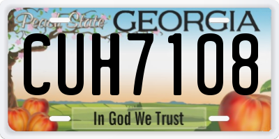 GA license plate CUH7108