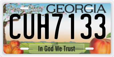 GA license plate CUH7133