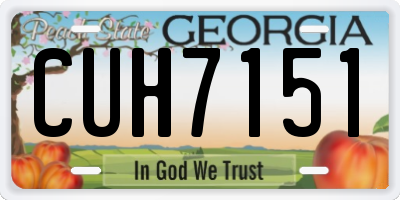 GA license plate CUH7151