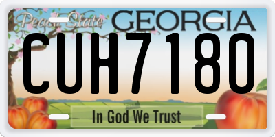 GA license plate CUH7180