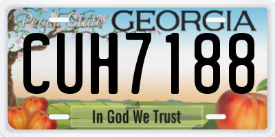 GA license plate CUH7188