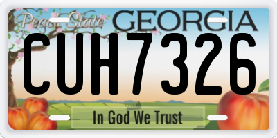 GA license plate CUH7326