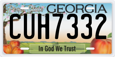 GA license plate CUH7332