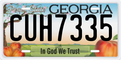 GA license plate CUH7335