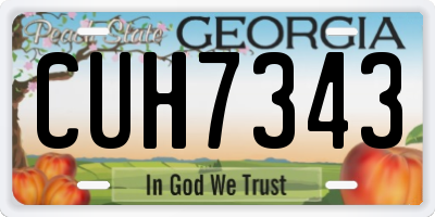 GA license plate CUH7343