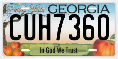 GA license plate CUH7360