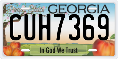 GA license plate CUH7369