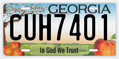 GA license plate CUH7401