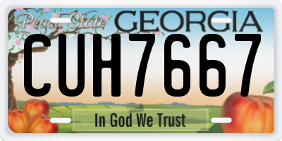 GA license plate CUH7667