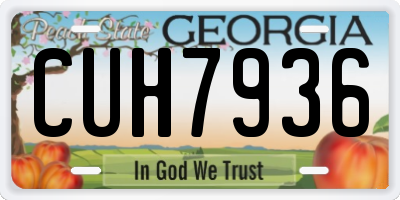 GA license plate CUH7936