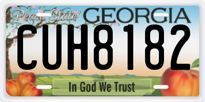 GA license plate CUH8182