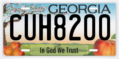GA license plate CUH8200