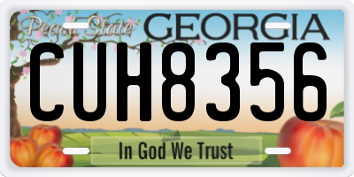 GA license plate CUH8356