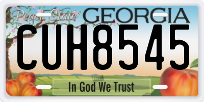 GA license plate CUH8545