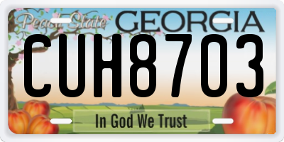 GA license plate CUH8703