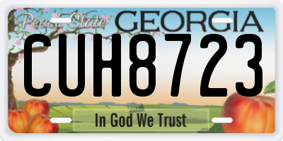 GA license plate CUH8723