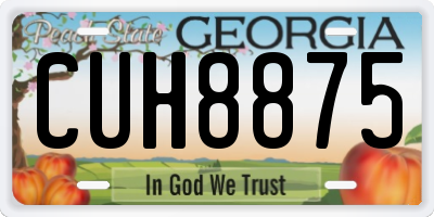 GA license plate CUH8875
